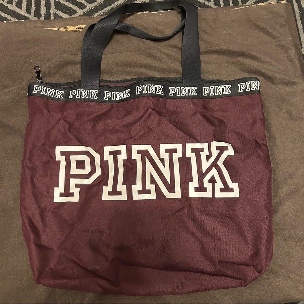 PINK Victoria's Secret Burgundy Tote Bag